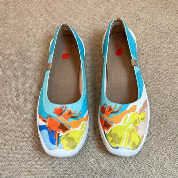 UIN Edgar Degas V1 Menorca Ballet Dancers Slip on Knit Ballet Flats size 8 - Picture 6 of 15